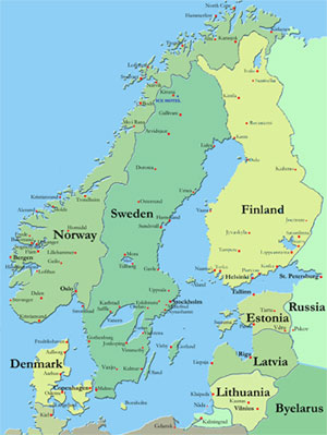 Map of Scandinavia